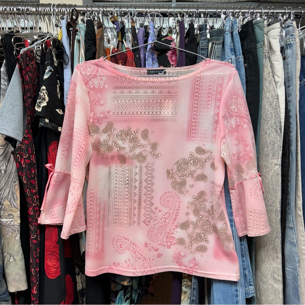 Tattoo Brand Quarter Sleeve Blouse